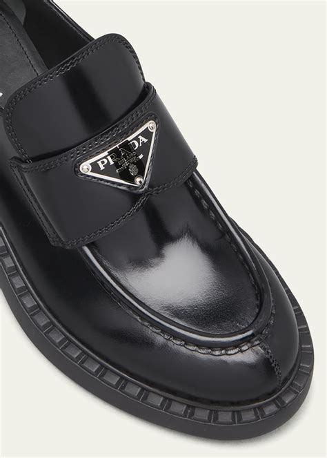 prada logo loafers uk